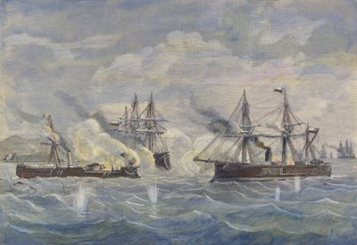 Naval Combat between the Peruvian Ship 