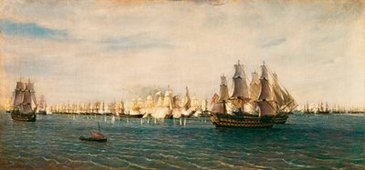 The battle of Trafalgar, 21 October 1805 by Rafael Monleon y Torres
