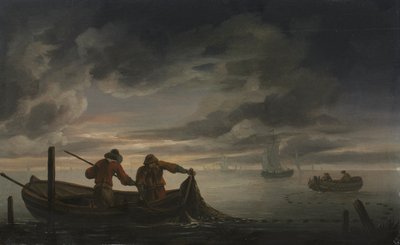 An Estuary Scene with Fisherman by Rafel Govertsz Camphuysen