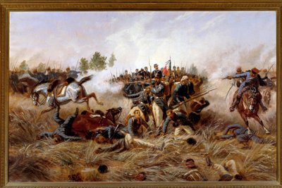Risorgimento, Austro-Prussian War (Third Italian War of Independence): view of the Battle of Custoza 24/06/1866 by Raffaele Pontremoli