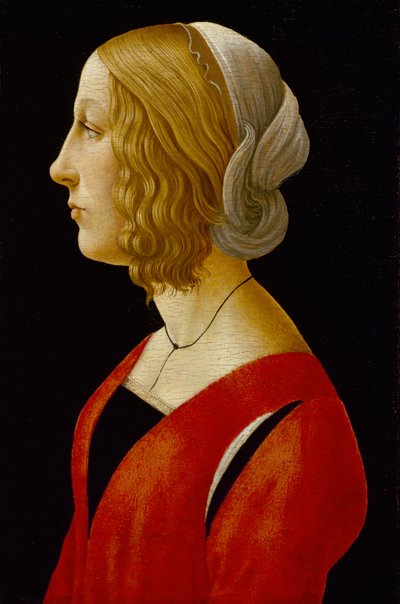 Portrait of a Young Woman - Bust of a Young Woman by Raffaellino del Garbo