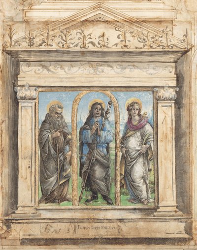 Saint Roch between Saints Anthony Abbot and Catherine of Alexandria by Raffaellino del Garbo