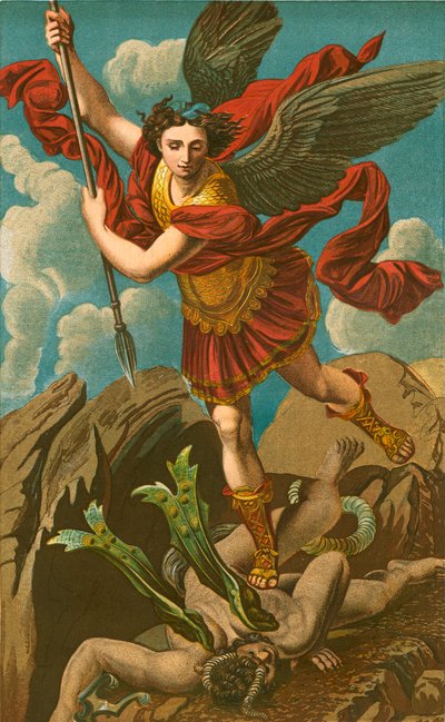 St Michael Vanquishing Satan by Raffaello Sanzio Raphael
