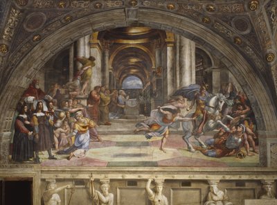 The Expulsion of Heliodorus from the Temple, Stanza di Eliodoro by Raffaello Sanzio Raphael