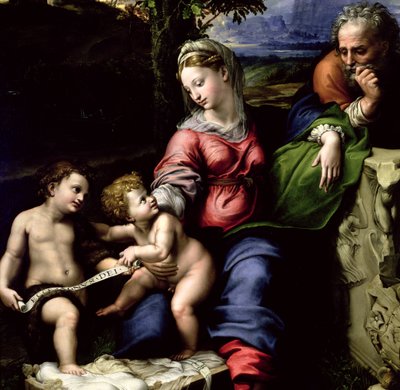 The Holy Family of the Oak Tree (detail) by Raffaello Sanzio Raphael