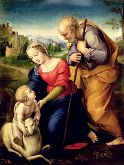 The Holy Family with a Lamb by Raffaello Sanzio Raphael