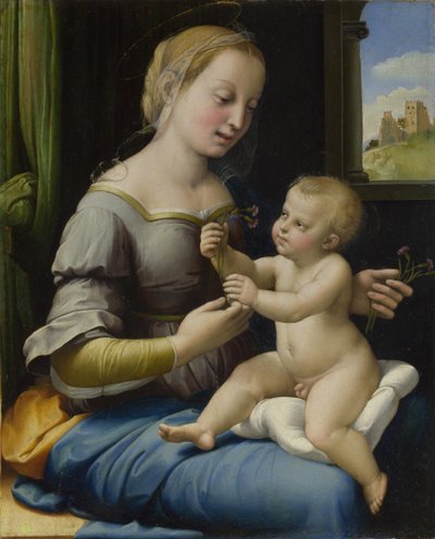 The Madonna of the Pinks (La Madonna dei Garofani) by Raffaello Sanzio Raphael