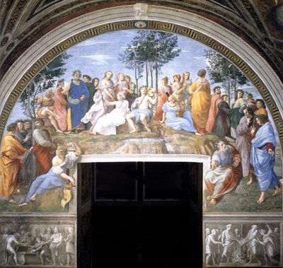 The Parnassus Fresco in the Stanza della Segnatura, 1509-1511 by Raffaello Sanzio Raphael