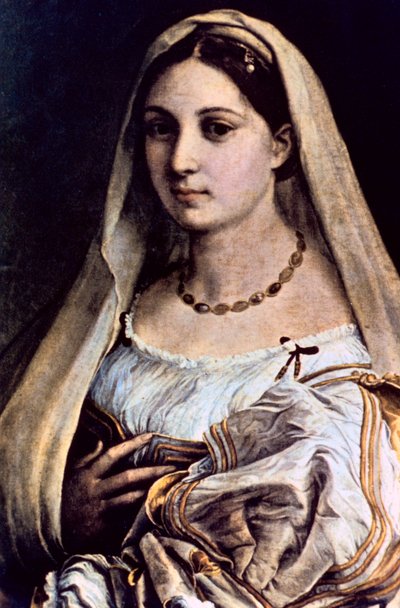 Woman with a Veil (La Donna Velata) by Raffaello Sanzio Raphael