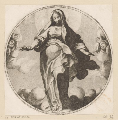 Mary in the Clouds (Sancta Maria Mater Dei) by Raffaello Schiaminossi