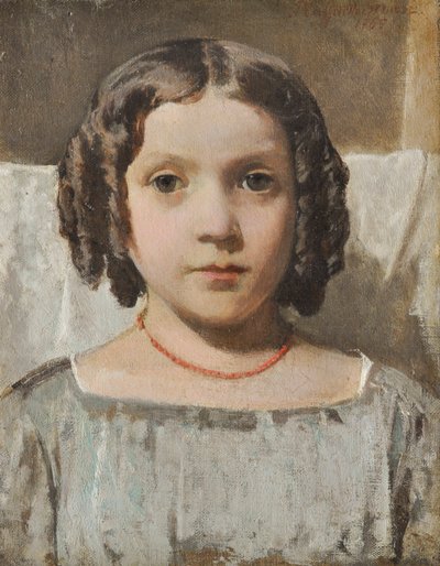 Girl with a Coral Necklace by Raffaello Sernesi