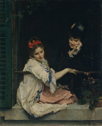 Girls at a Window, ca. 1875 by Raimundo de Madrazo y Garreta