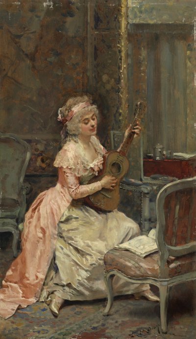 Woman with a Guitar by Raimundo de Madrazo y Garreta