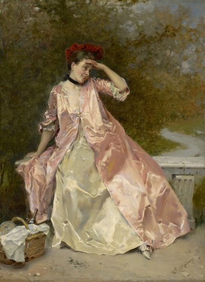Woman with a Picnic Basket by Raimundo de Madrazo y Garreta