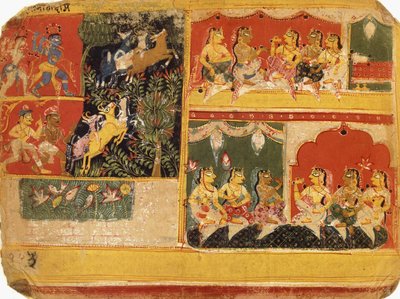 An Illustration to the Bhagvata Purana, Book X, Chapter 21 by Rajput School