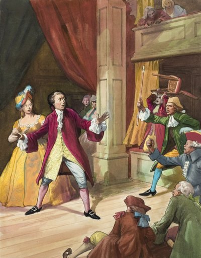 David Garrick Facing a Riot by Theatre Goers by Ralph Bruce