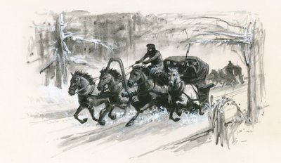 Dostoevsky and His Fellow Prisoners Were Packed into Closed Sleighs for the Long Journey to Siberia by Ralph Bruce