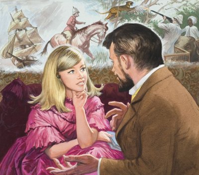 Mary Kingsley the Explorer Listening to Her Uncle Charles Kingsley by Ralph Bruce
