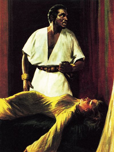 Sir Laurence Olivier on stage in the national Theatre production of Shakespeare