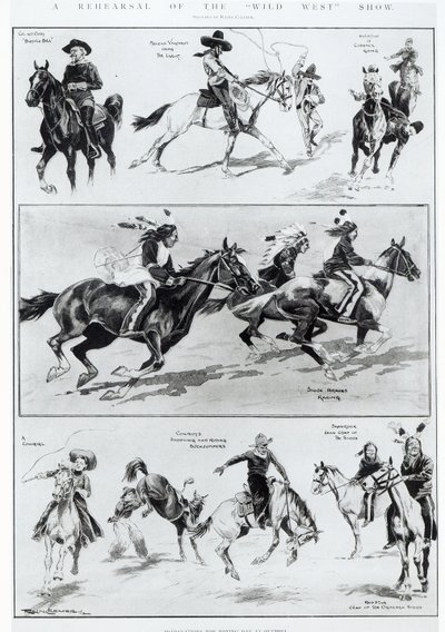 A Rehearsal of the Wild West Show at Olympia by Ralph Cleaver