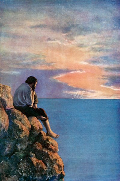 Illustration for Robinson Crusoe by Daniel Defoe by Ralph Noel Pocock