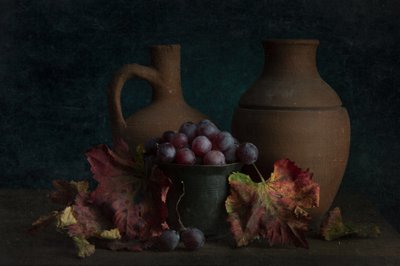 Autumn Grapes and Pottery by Ramiz Sahin