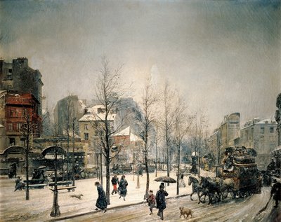Snow on the Boulevard de Clichy by Ramón Martí Alsina