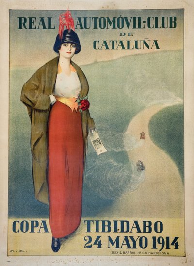 Real Automovil Club de Cataluna (Poster) by Ramón Casas