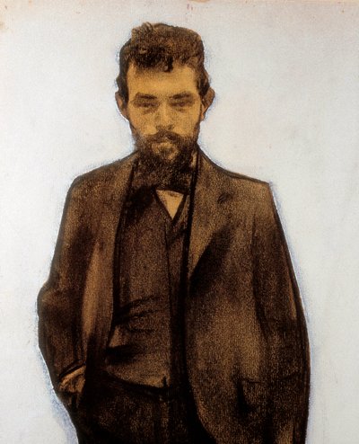 Portrait of Amadeo Vives, composer by Ramon Casas i Carbo