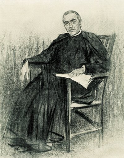 Portrait of Catalan Poet Jacint Verdaguer by Ramon Casas i Carbo