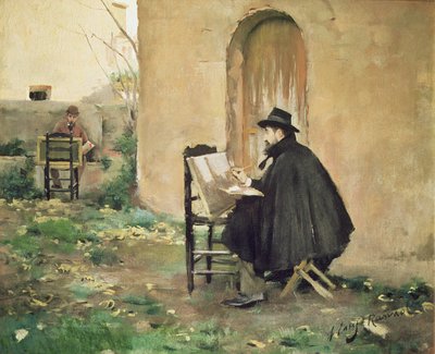Rusinol and Casas Painting by Ramon and Rusinol Santiago (1861 1932) Casas