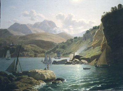 A View of the Shore of Vietri Sul Mare and the Village of Raito, in the Gulf of Salerno by Ramsay Richard Reinagle