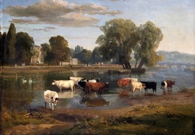 Thames at Richmond from Middlesex Bank, Looking Towards Asgill House by Ramsay Richard Reinagle