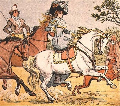 A Fine Lady on a White Horse from Ride a Cock Horse to Banbury Cross by Randolph Caldecott