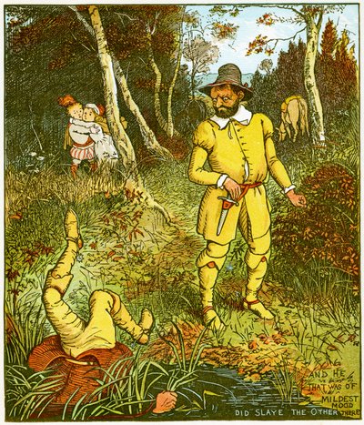 And He That Was of Mildest Mood, Did Slay the Other There, Illustration from Babes in the Wood by Randolph Caldecott