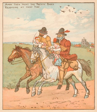 Away They Went The Pretty Babes, Rejoicing At That Tide by Randolph Caldecott