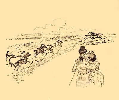 Bystanders Watch as John Gilpin is Chased Across the Countryside by Randolph Caldecott