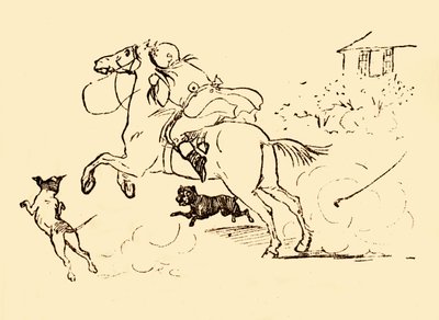 John Gilpin is Chased by Dogs as His Horse Gallops Out of Control by Randolph Caldecott