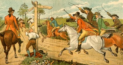 John Gilpin on His Bolting Horse Being Chased by Passers-by by Randolph Caldecott