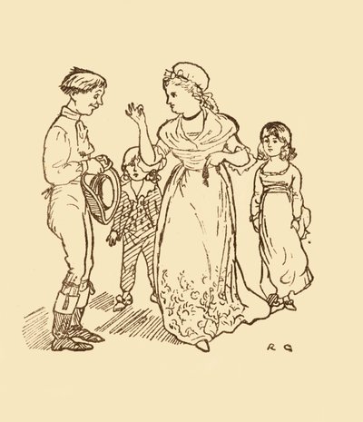 Mrs Gilpin pays the postboy to find her husband by Randolph Caldecott