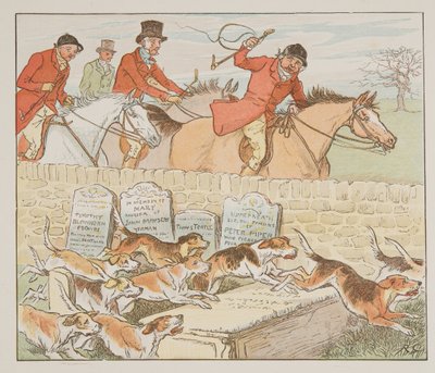Now the Parson had a pair to Wed as the Hounds came into view, from The Hey Diddle Diddle Picture Book, pub.1882 by Randolph Caldecott