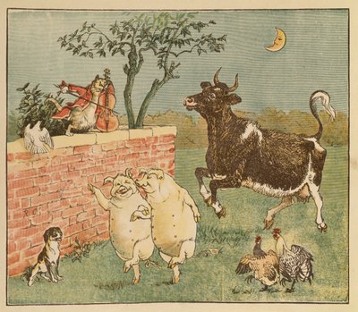 The Cat and the Fiddle and the Cow - Illustrations from Hey Diddle Diddle by Randolph Caldecott
