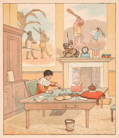 The King was in his counting-house, Counting out his Money, 1880 by Randolph Caldecott
