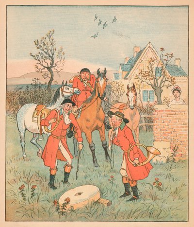 ...the next thing they did find, Was a gruntin, grindin grindle-stone... by Randolph Caldecott