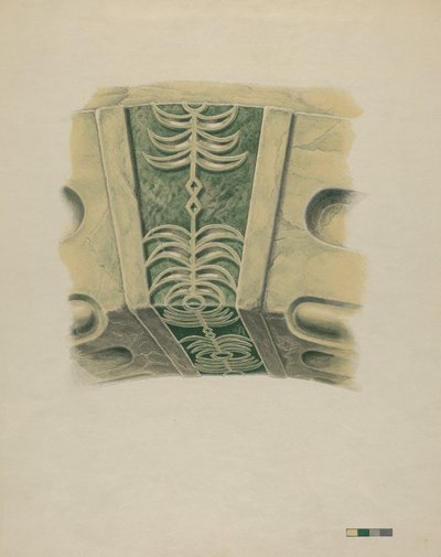 Keystone in Arch at San Juan Capistrano Mission by Randolph F. Miller