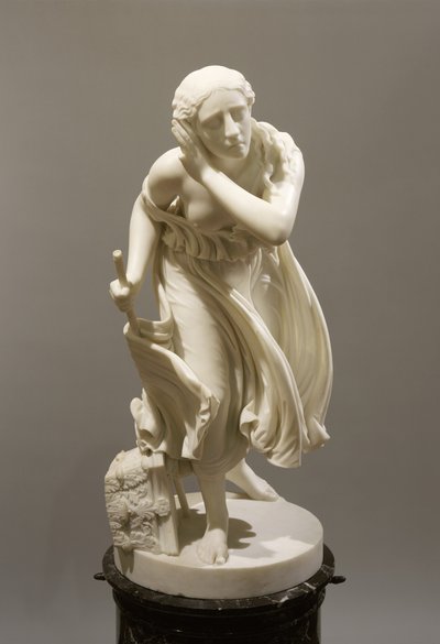 Nydia, The Blind Flower Girl of Pompeii, c.1888 (marble) by Randolph Rogers