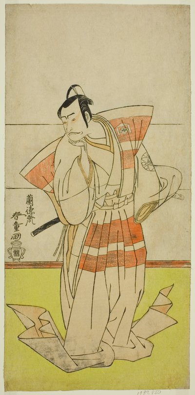 The Actor Nakamura Nakazo I as Kudo Suketsune in the Play Edo no Fuji Wakayagi Soga, Performed at the Nakamura Theater in the First Month, 1789 by Rantokusai Shundo