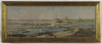 Sketch for the council chamber of Alfortville town hall: View of Alfortville from the heights of Charenton by Raoul Joseph Arus