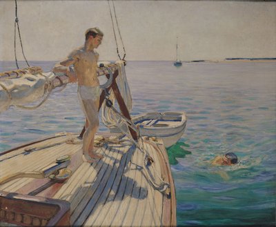 Bathing from the boat by Raoul Du Gardier