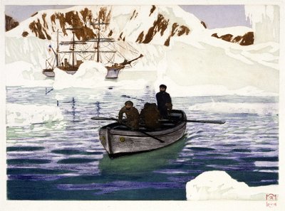Charcot and the Crew of Why Pas at the Pole - Drawing by Dugardier, in 